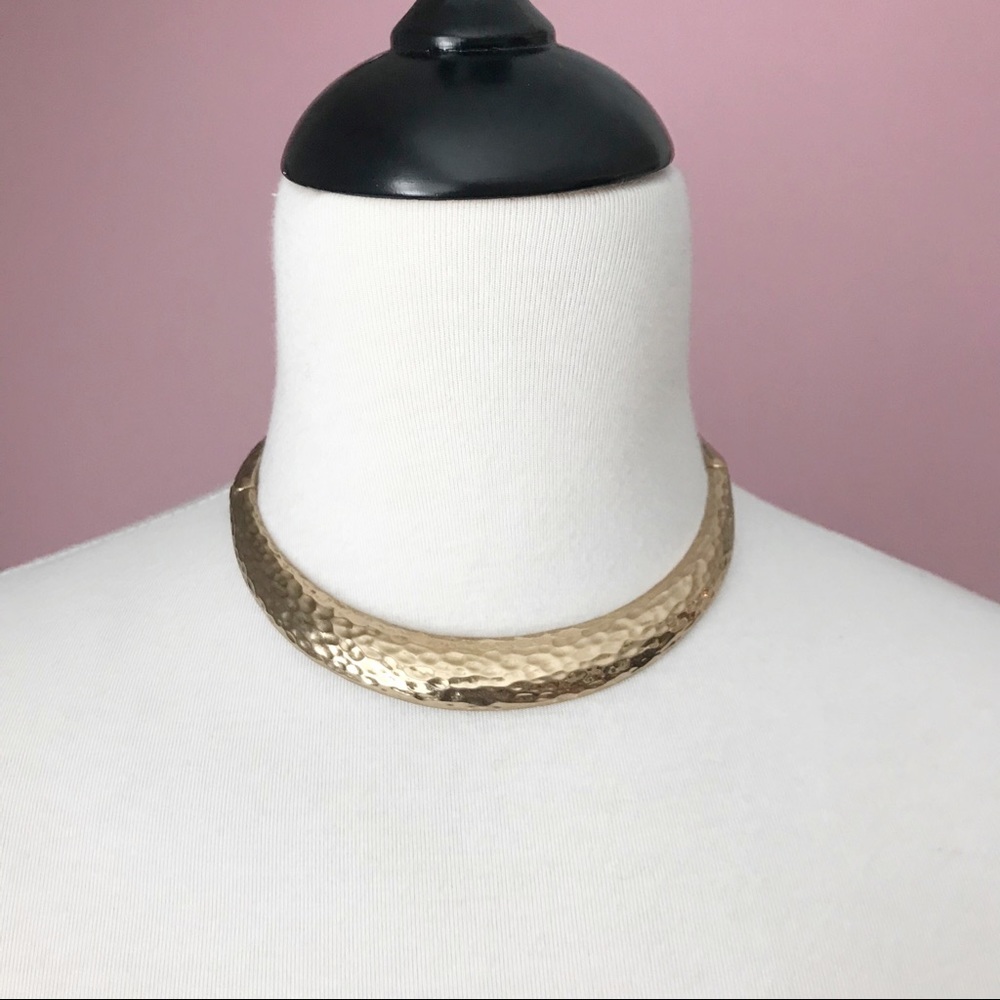 Vintage Napier | Gold Hammered Choker Collar